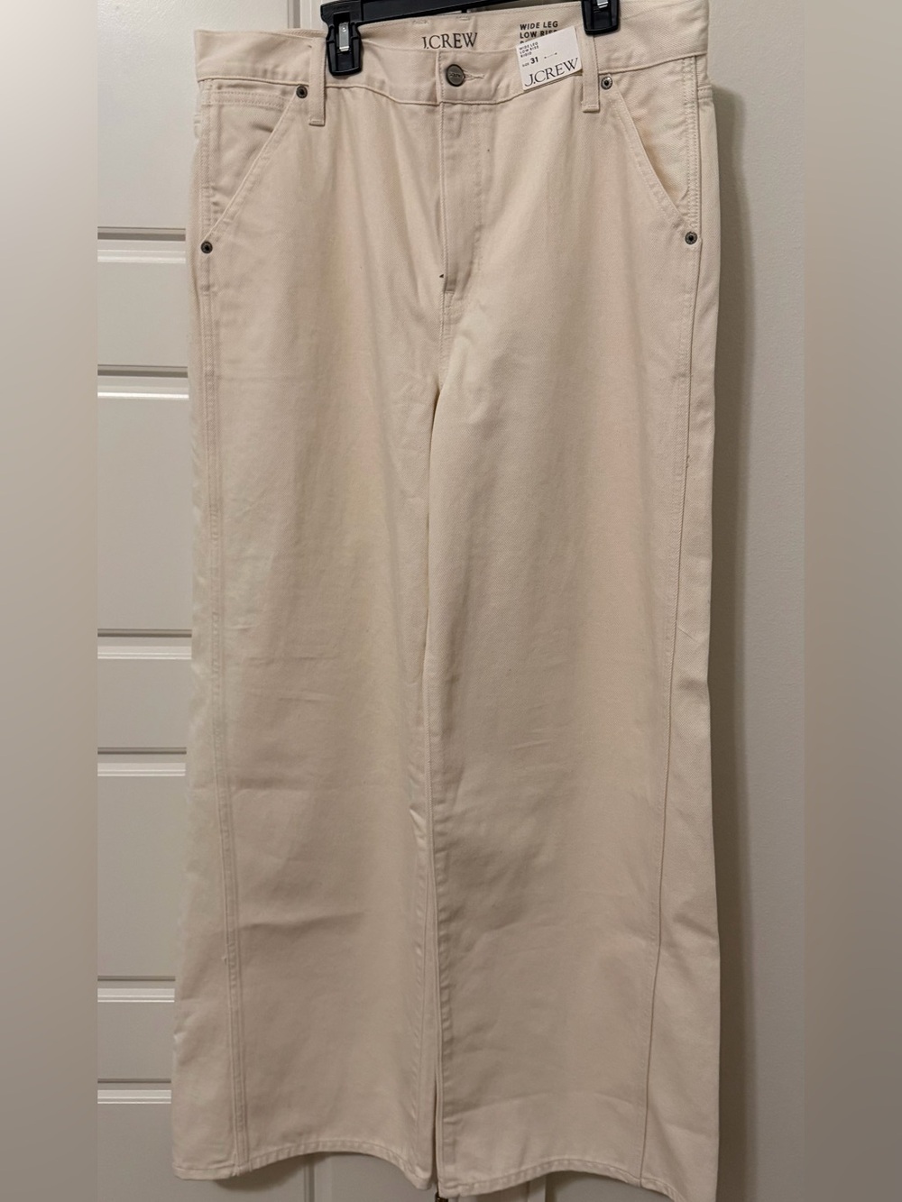 J. Crew Cream Wide-Leg Jeans
